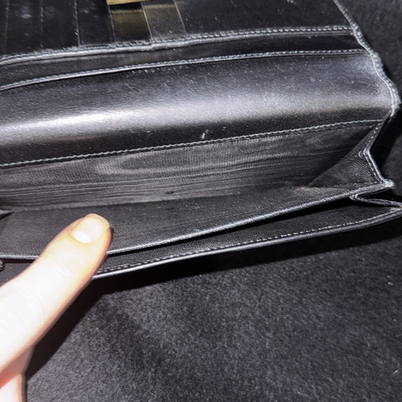 Women’s or Men's Black Monogram Canvas Gucci Vintage Long Wallet! Preloved 7/10 - Picture 7 of 17